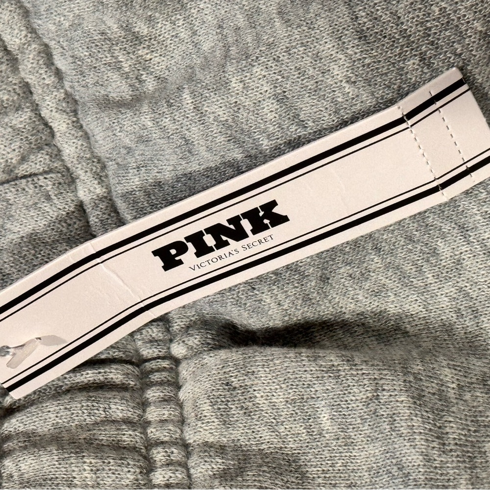 PINK Victoria's Secret Gray Joggers Black and White Stripes - Picture 10 of 11